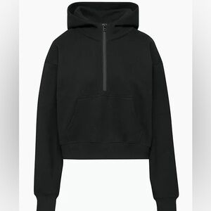 Aritzia NAVY TNA Cozy Fleece Boyfriend Fit Boxy 1/2 Zip Hoodie